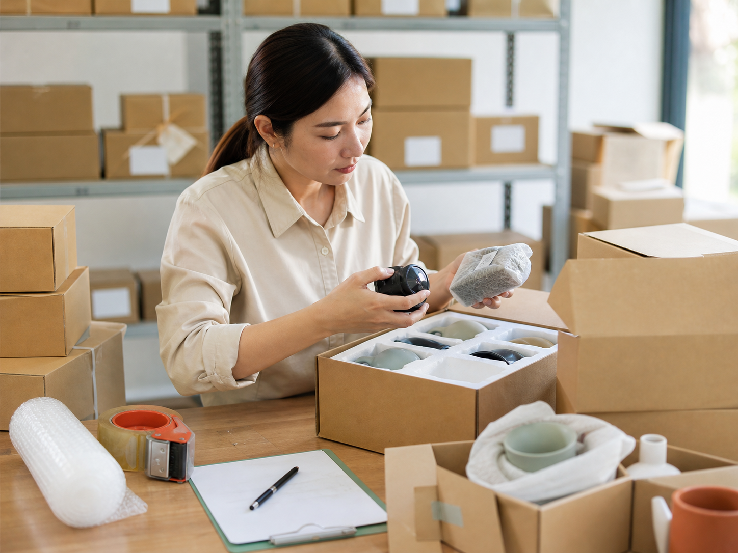Carton packing check before shipment